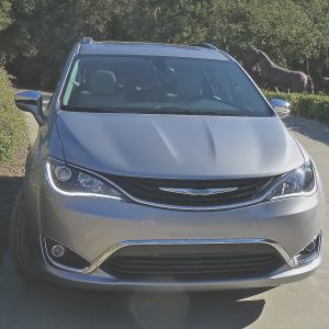 Teal trim pieces are about the only way to tell the Hybrid models from the normal Pacifica.