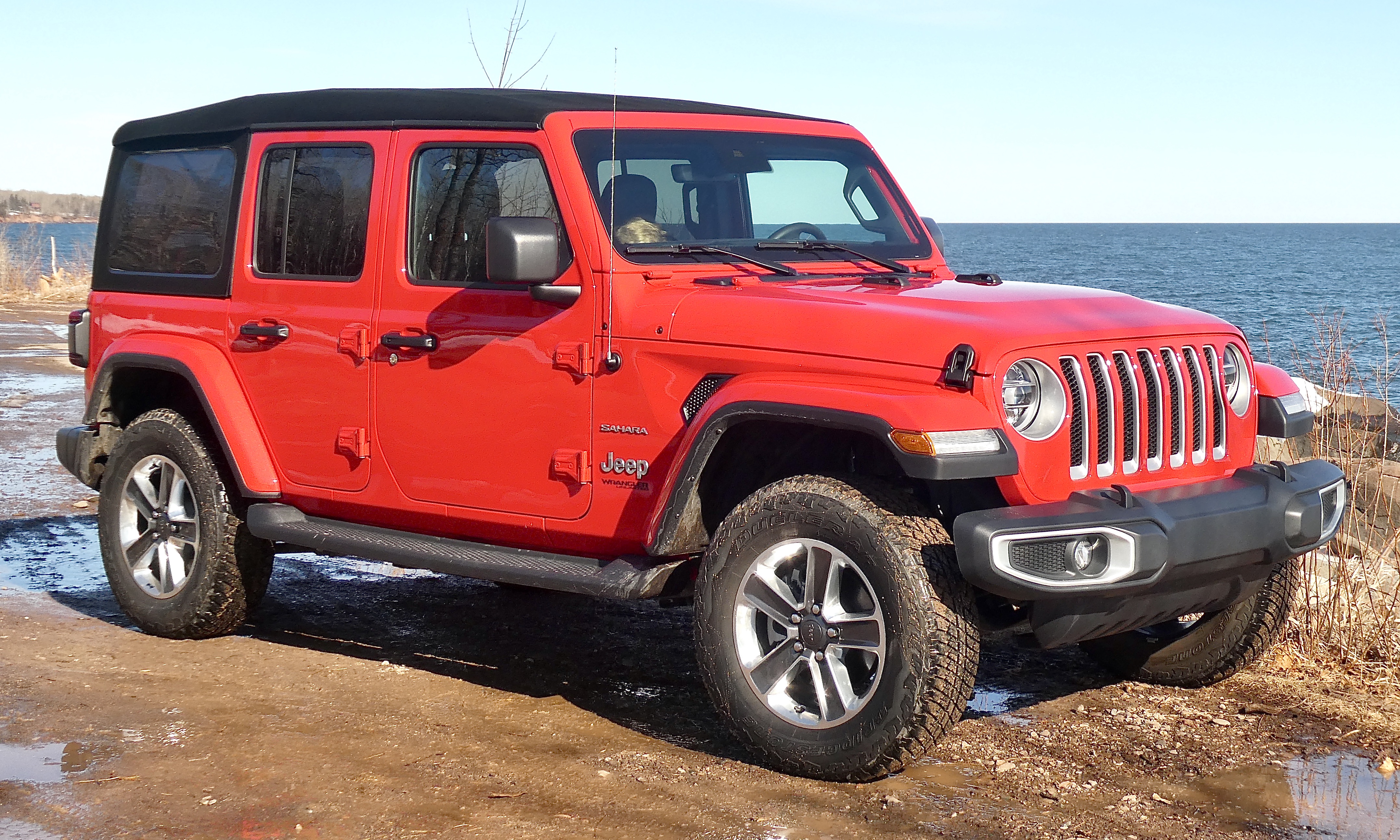 Bright red paint on 2020 Jeep Wrangler doesn't hint at potent turbodiesel power.